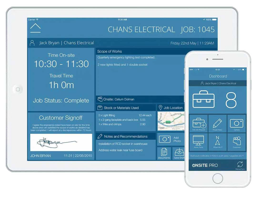 Home job-sheet-app-iPad-iPhone-Android-Onsite-Pro